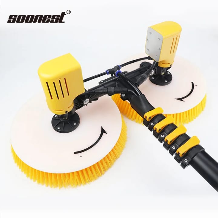 Güneş paneli çift diskli elektrikli temizlik fırçası